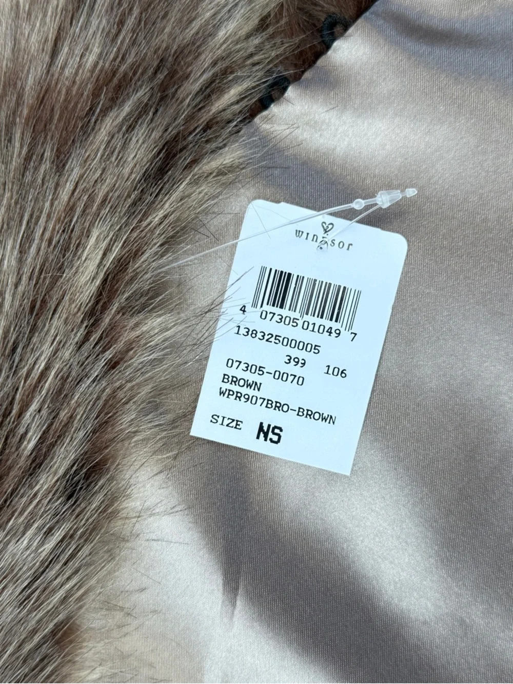 Faux Fur Scarf Collar - Taupe Brown - NWT